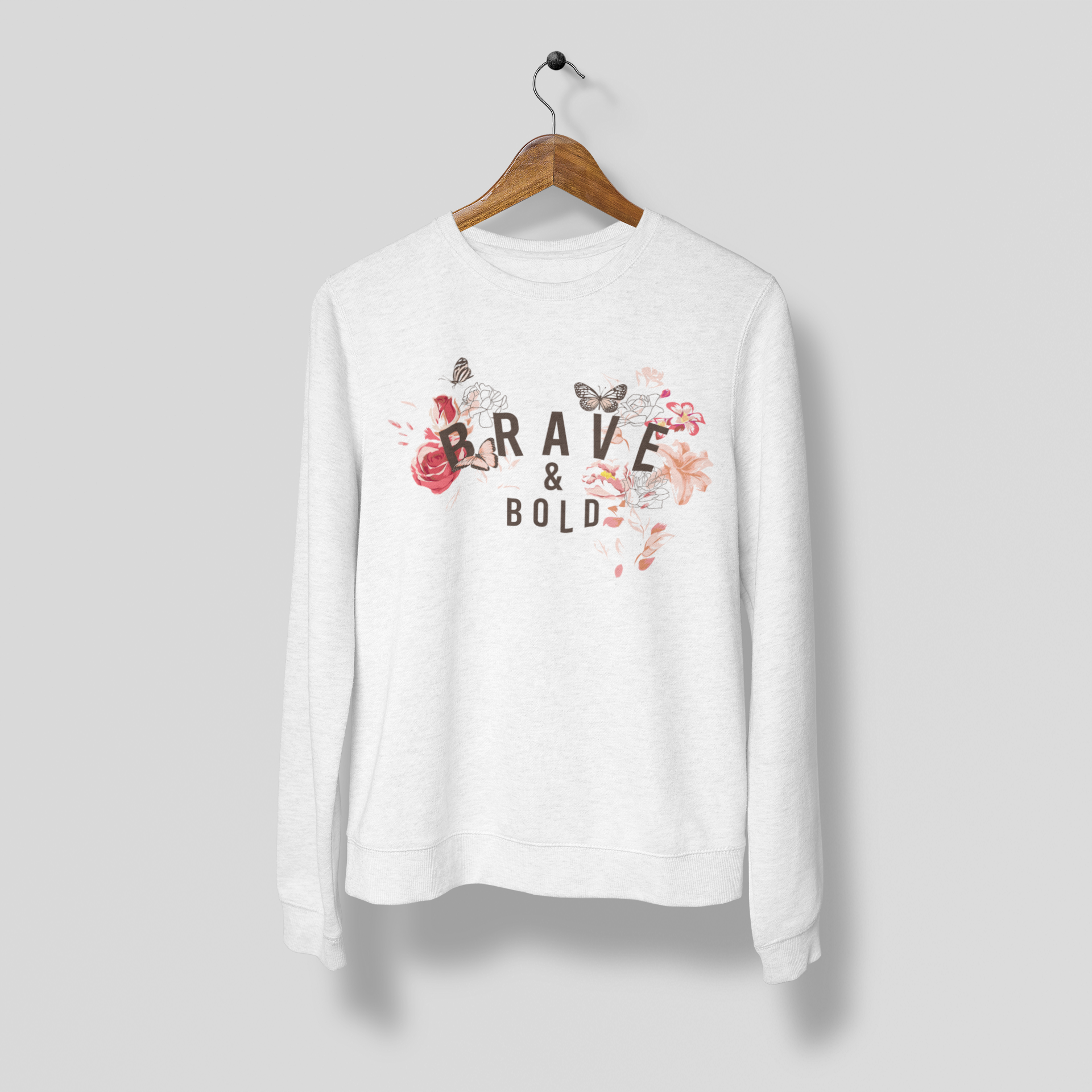 Brave & Bold Flowers Print Sweatshirt Women White
