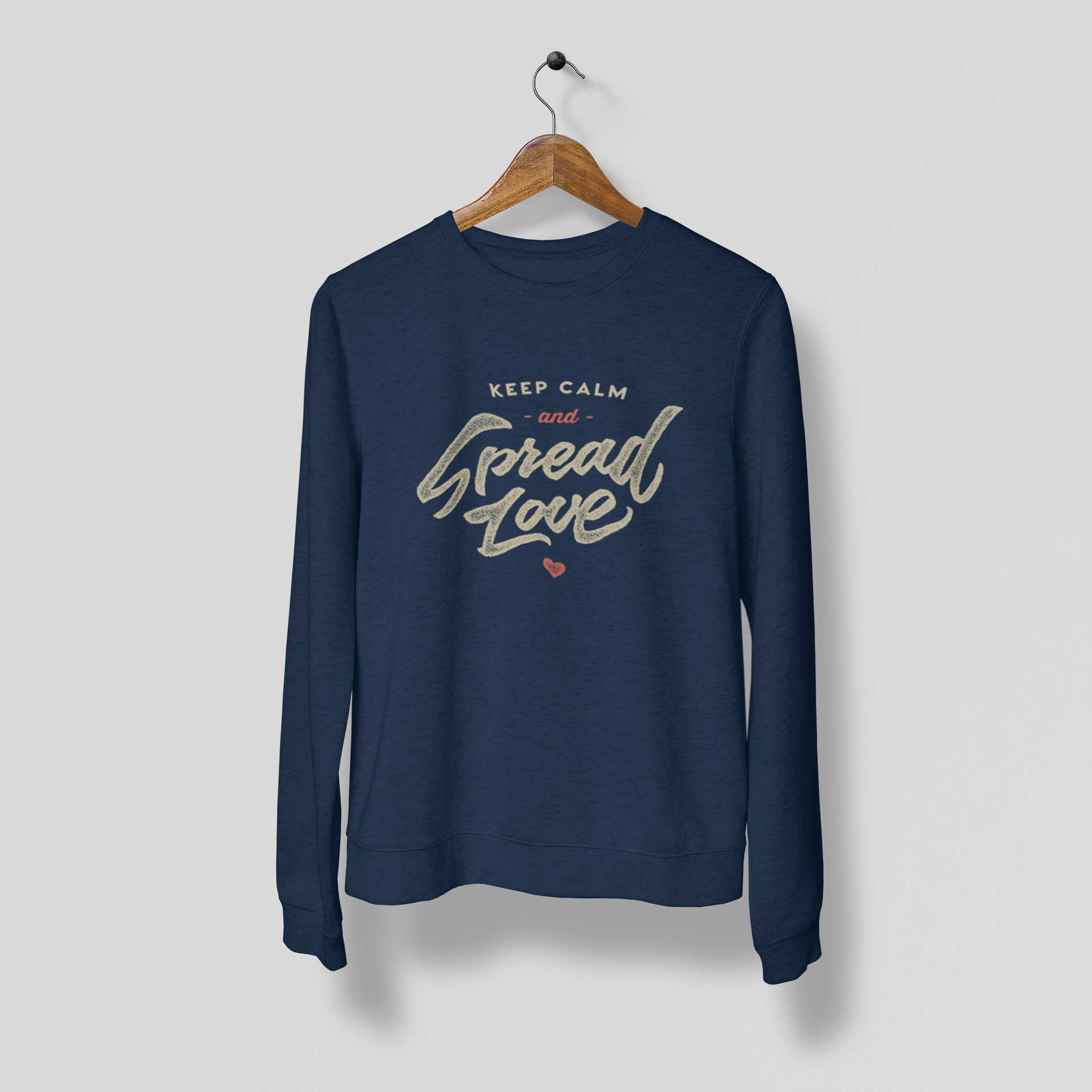 Spread Love Print Sweatshirt Navy