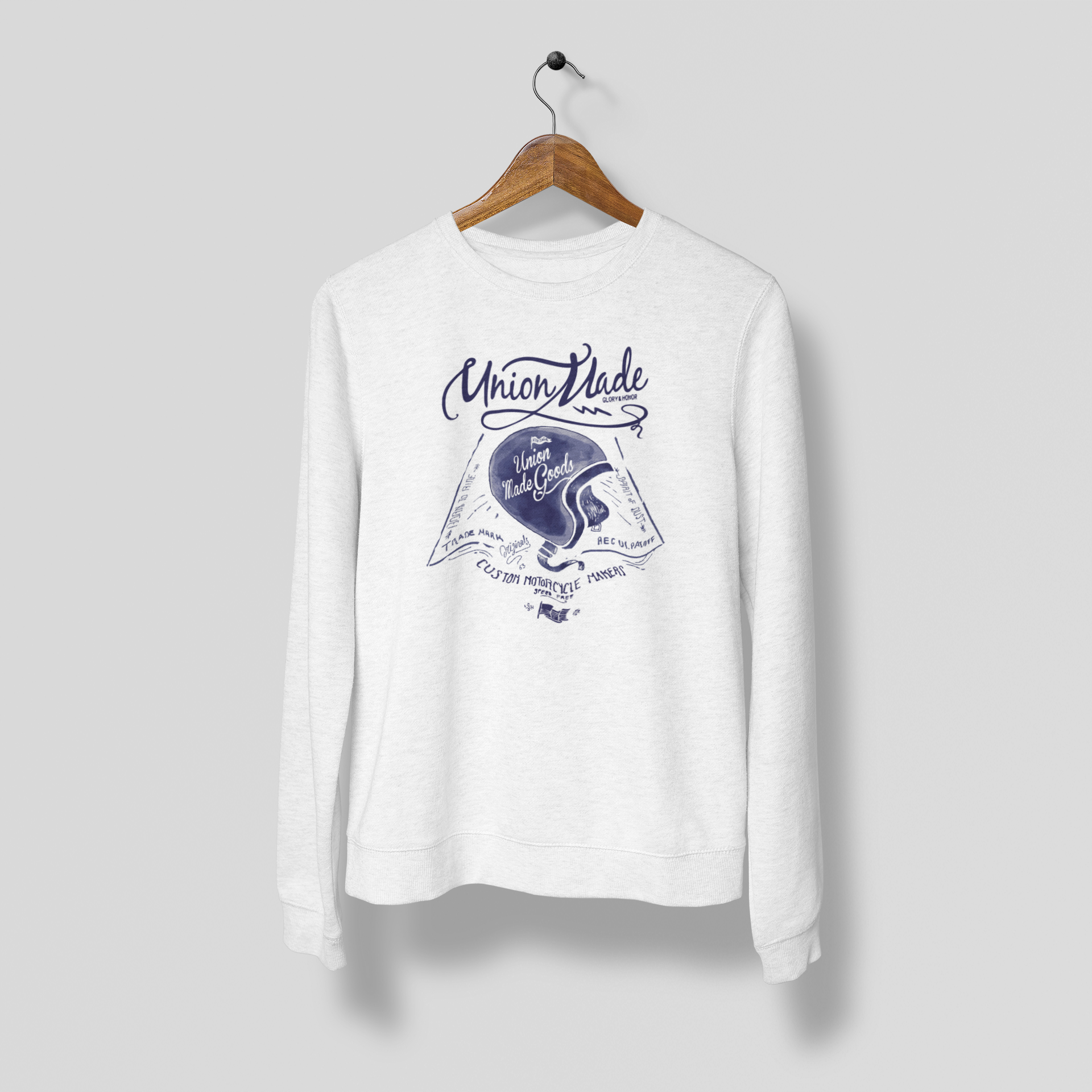 Just Ride Typo Print Sweatshirt Men White