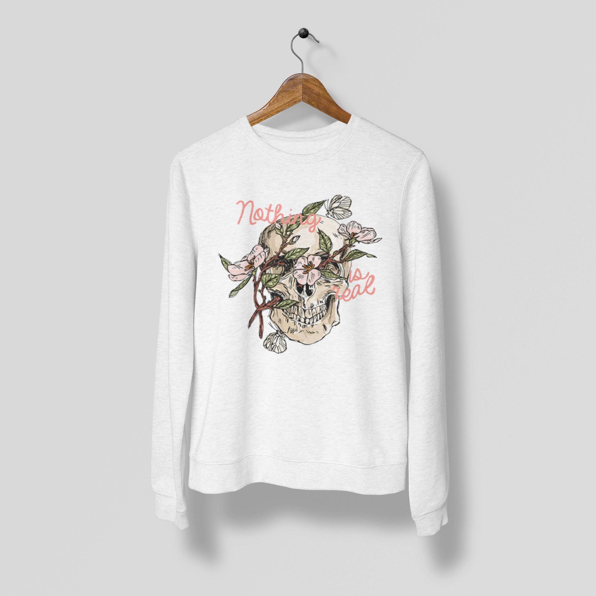 Skull Print Sweatshirt Women White