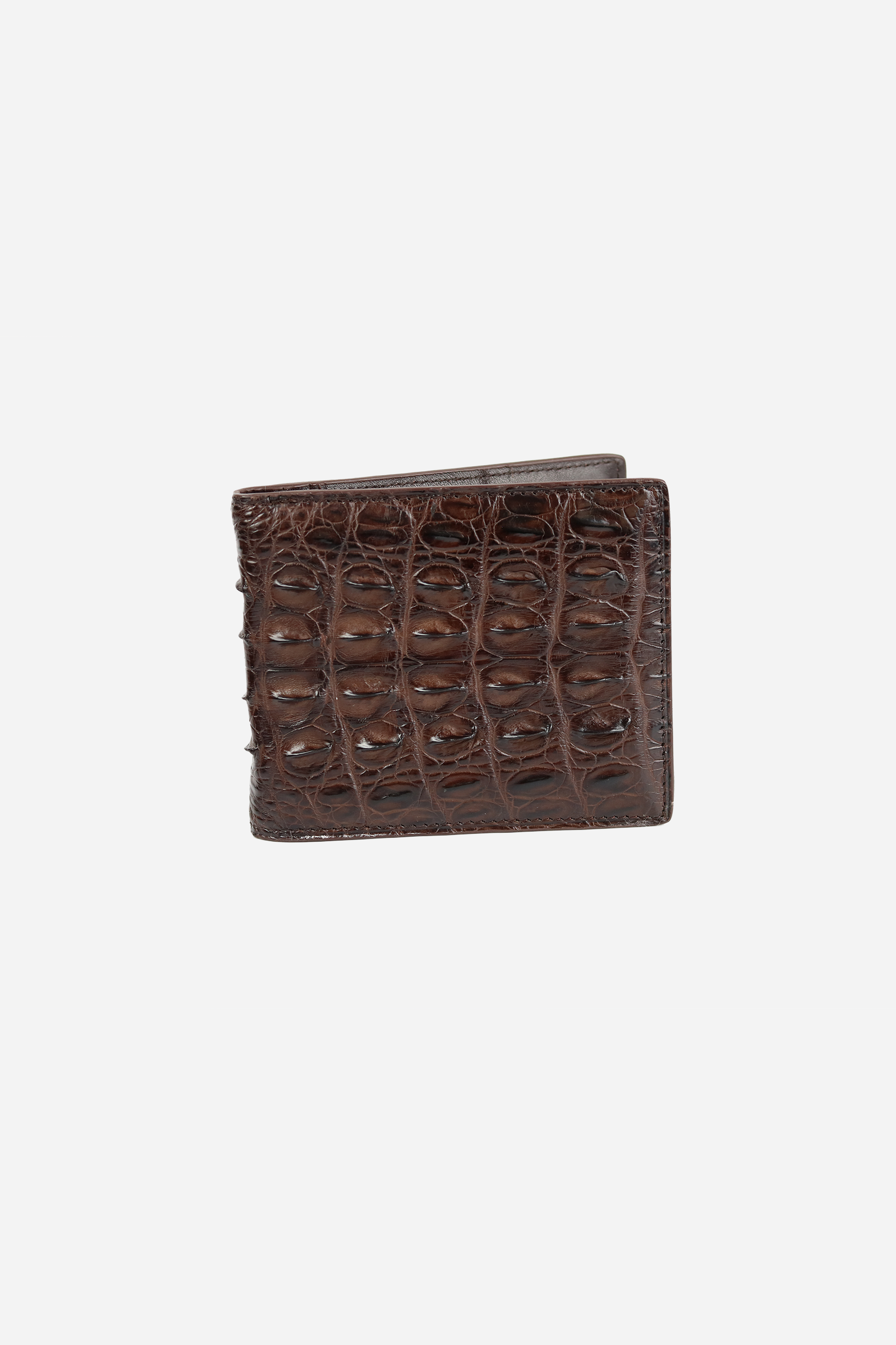 Crocodile Leather Wallet Back Part Brown