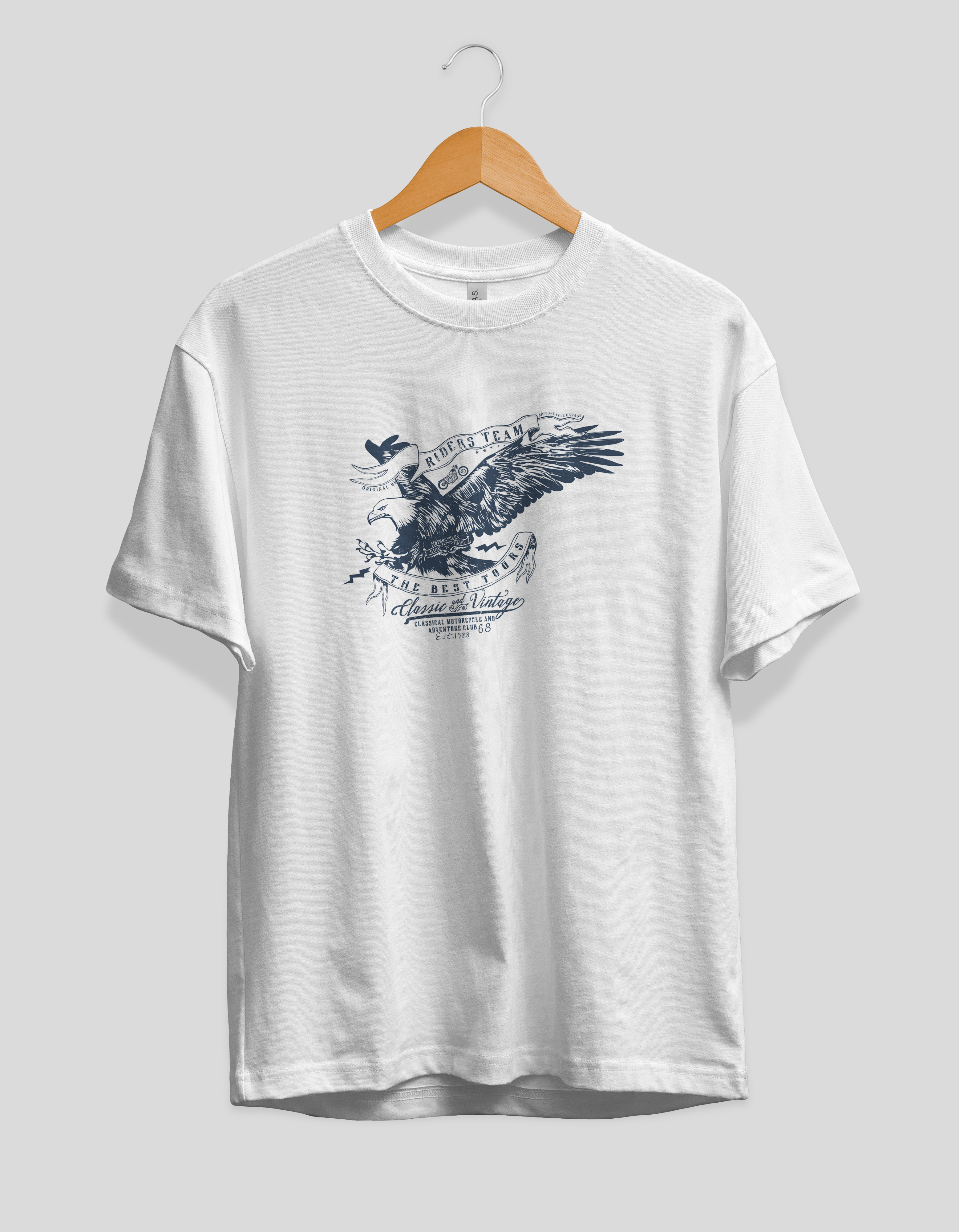 Flying Eagle Riders Team Print T-Shirt White
